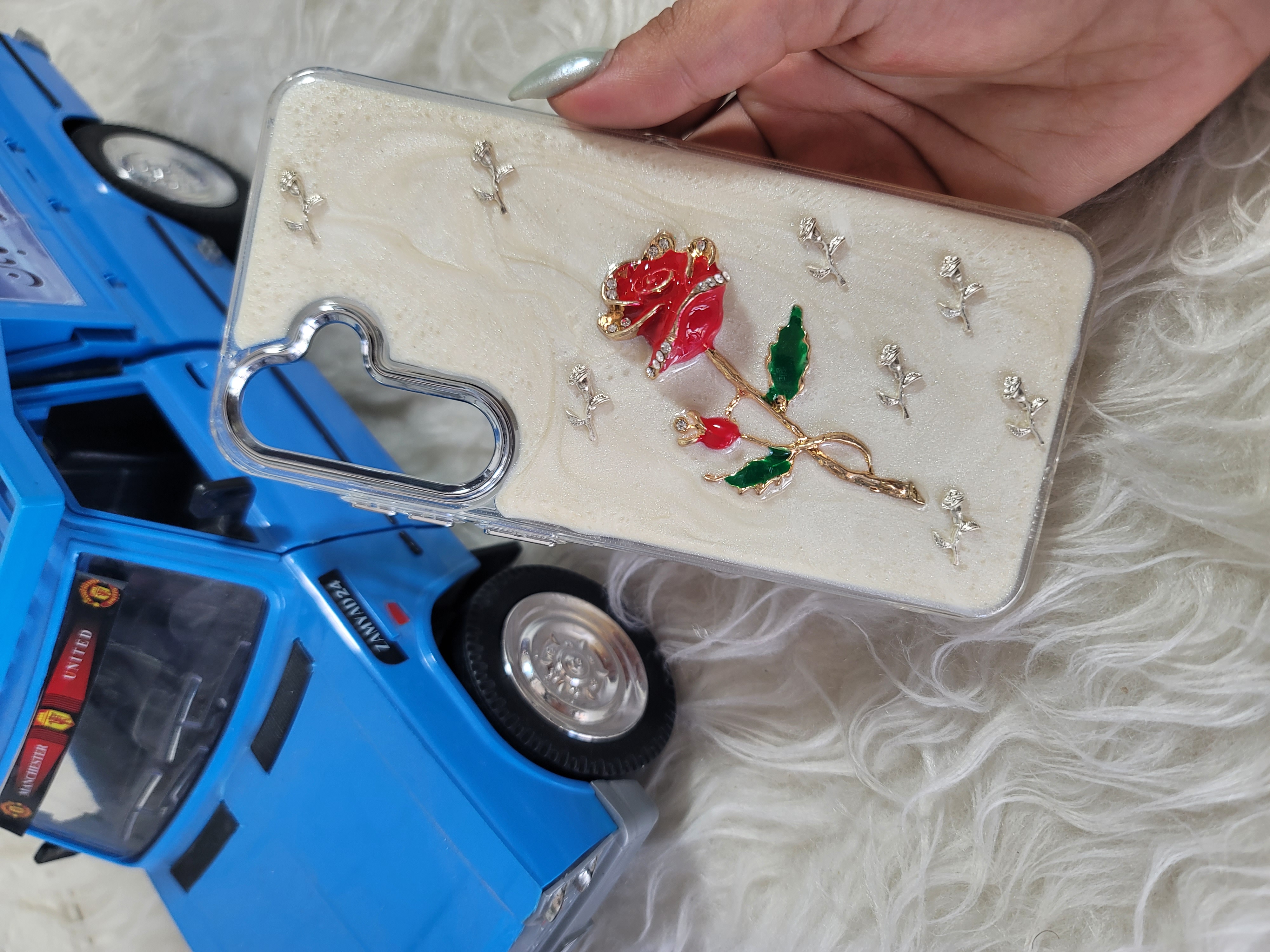 قاب گوشی سامسونگ a55  گل رز برفی