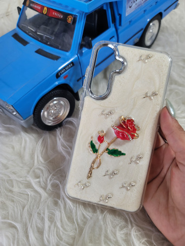 قاب گوشی سامسونگ a55 گل رز برفی