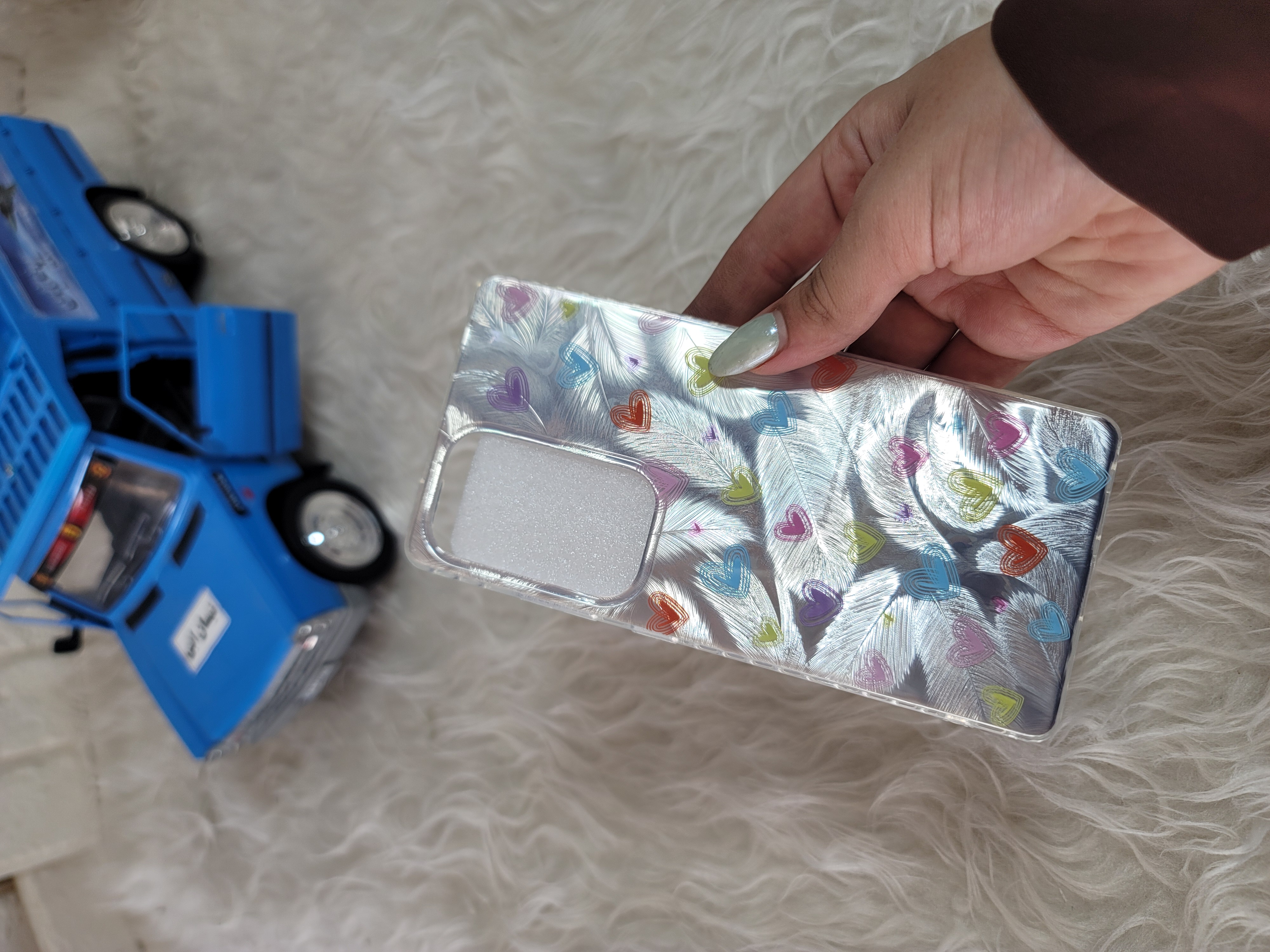 قاب گوشی سامسونگ s25 ultra طرح براشی قلبی