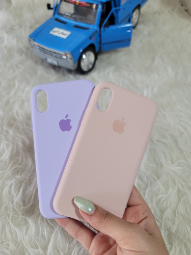 قاب گوشی آیفون Xs طرح سیلیکونی تناژ بنفش و صورتی