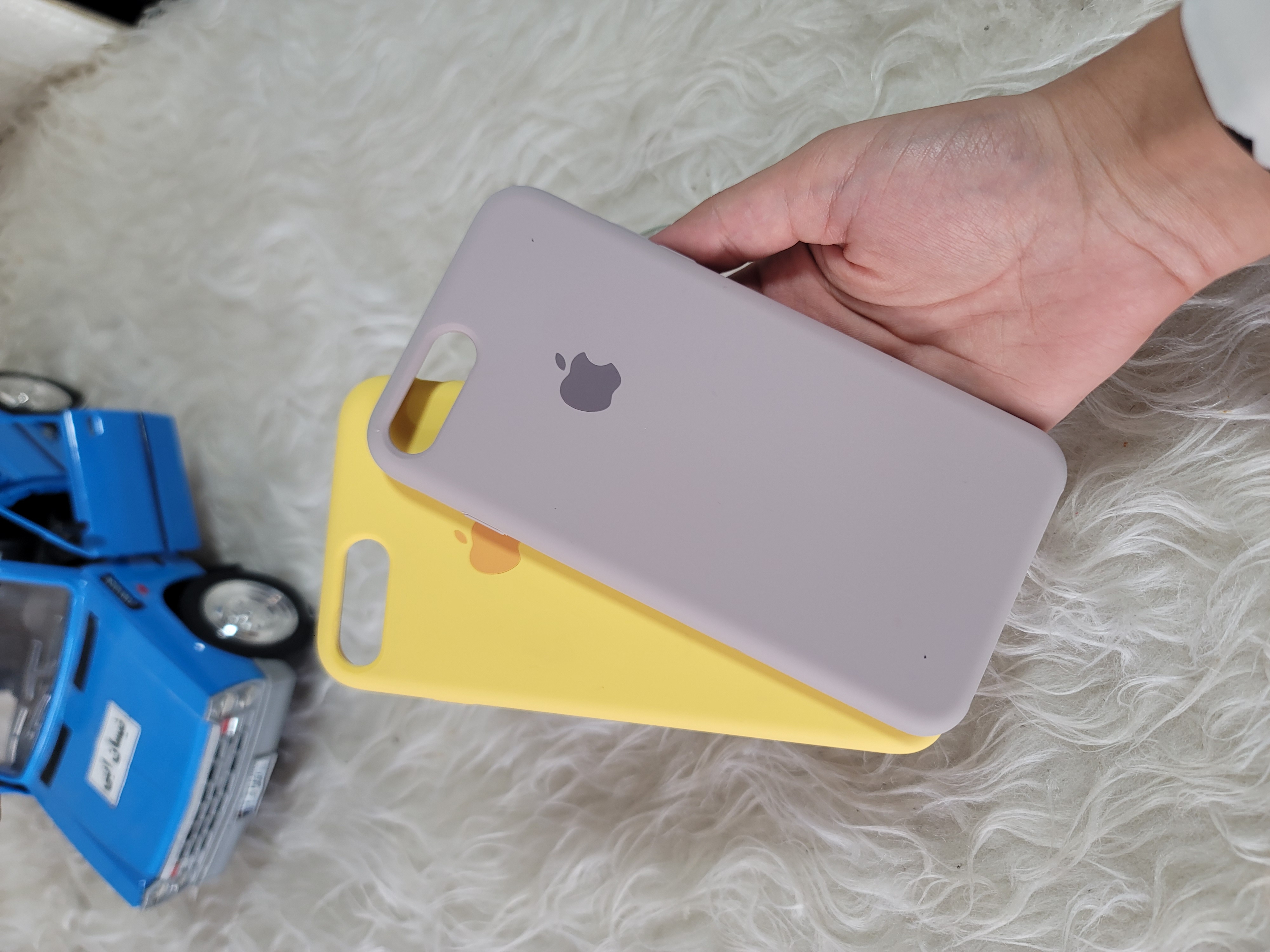 قاب گوشی آیفون  8plus طرح سیلیکونی تناژ زرد و خاکی