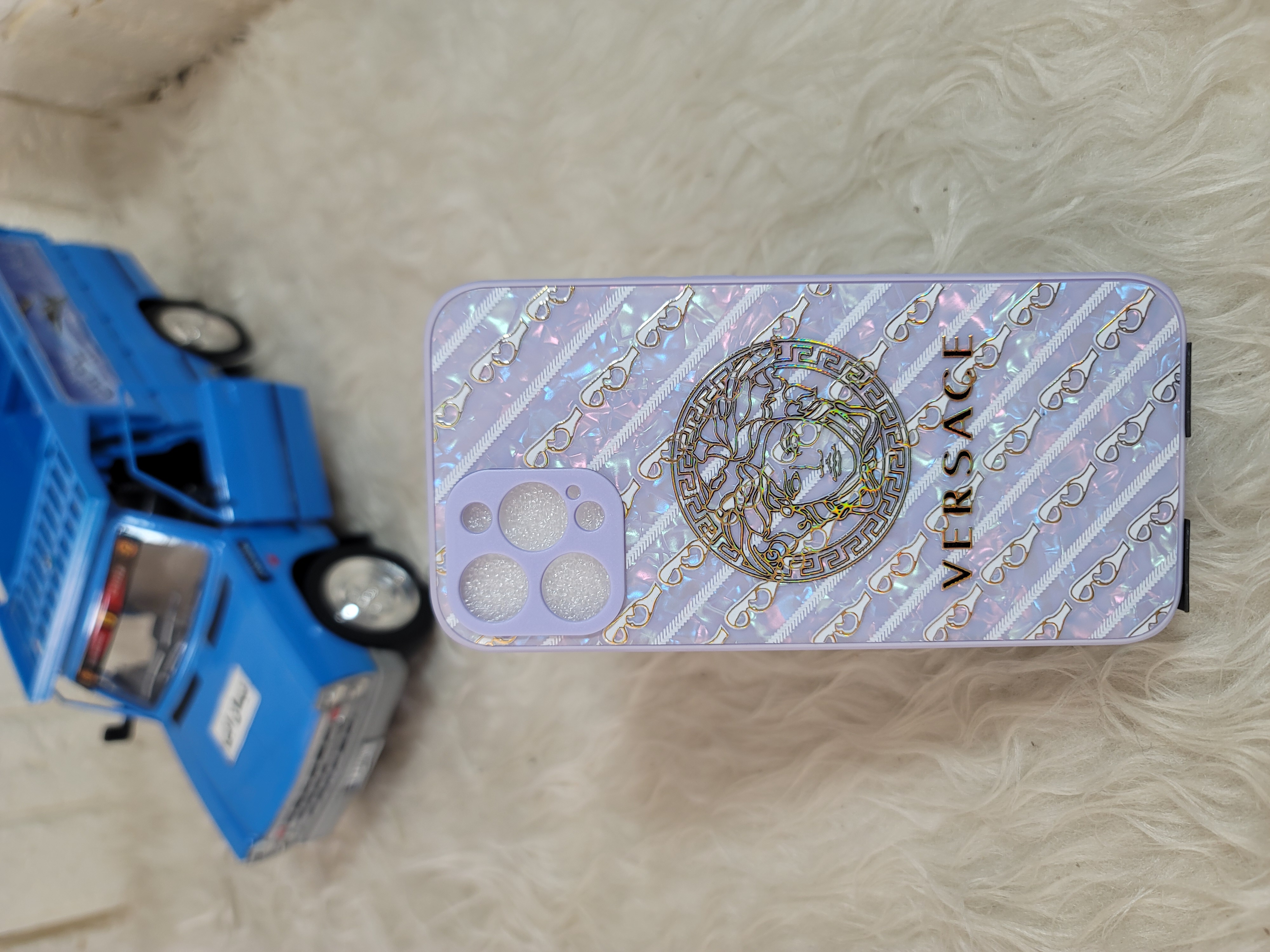 قاب گوشی آیفون  12promax طرحدار بنفش