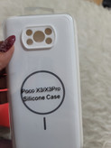 قاب گوشی شیائومی pocox3/pocox3 pro سیلیکونی سفید /گلبهی