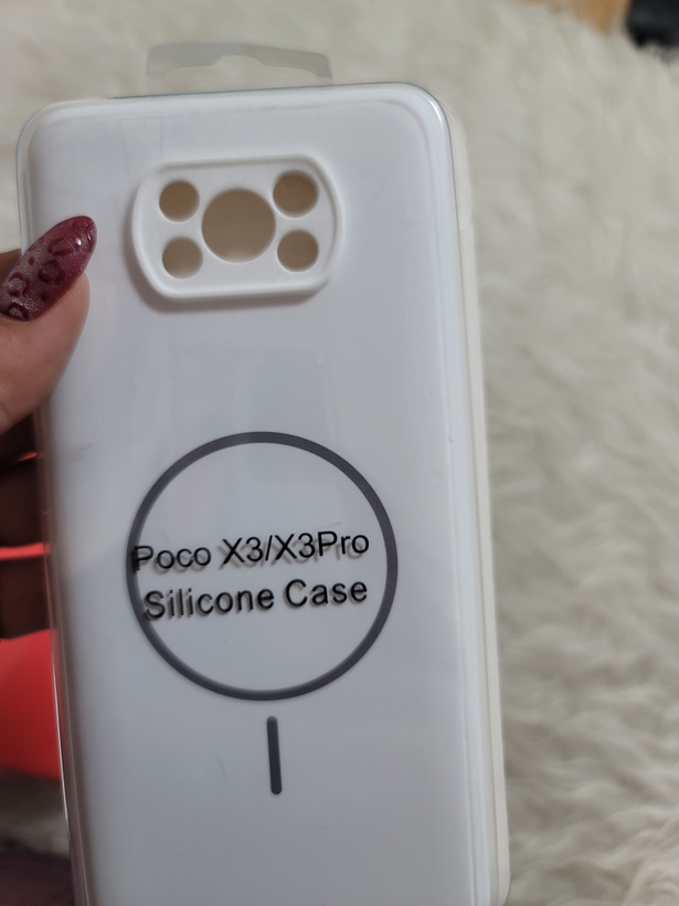 قاب گوشی شیائومی pocox3/pocox3 pro سیلیکونی سفید /گلبهی
